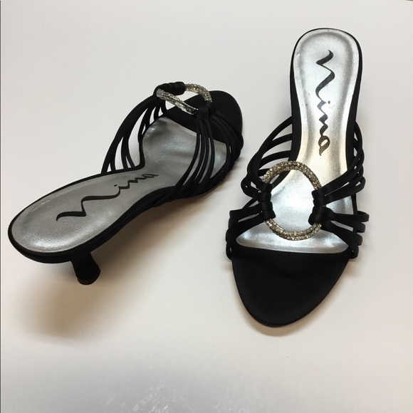 Trending Black with Rhinestones Heels.  Nina - Picture 5 of 8